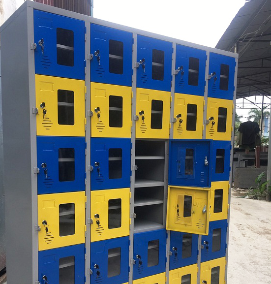 Sản phẩm tủ sắt để giầy dép, đồ dùng của Công ty TNHH MTV Điện tử Sao Mai