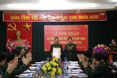 Công ty TNHH MTV Điện tử Sao Mai đón nhận Giấy chứng nhận Hệ thống quản lý chất lượng phù hợp TCVN ISO 9001: 2015